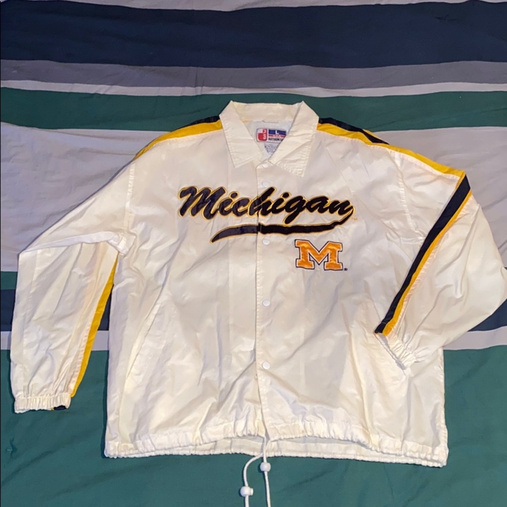 Vintage University of Michigan wind breaker Size:L